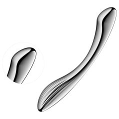   Satisfyer Pure Gravity 1 - rebrasti čelični dildo (srebrni)