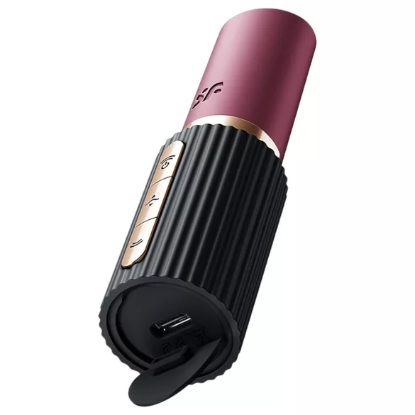 Satisfyer Deep Kiss - vazdušni vibrator u obliku ruža (crna)