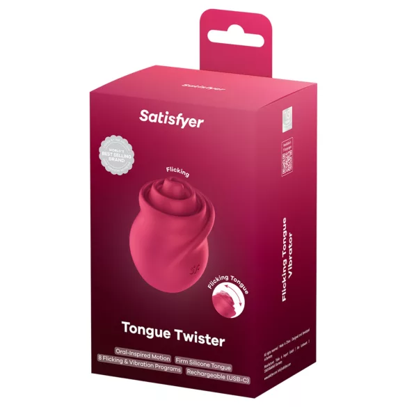 Satisfyer Tongue Twister - ротирајући вибратор за клиторис са језичком (ружичасти)