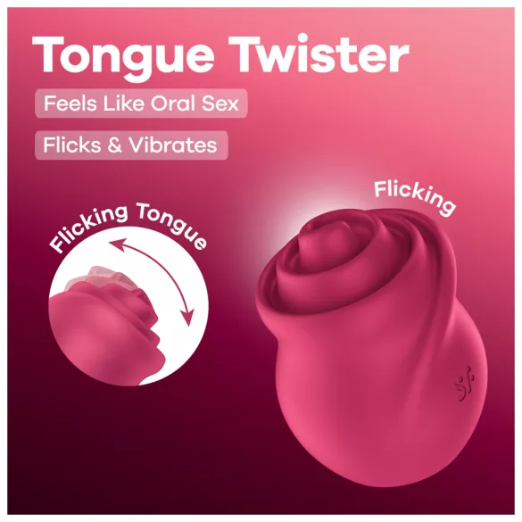 Satisfyer Tongue Twister - ротирајући вибратор за клиторис са језичком (ружичасти)