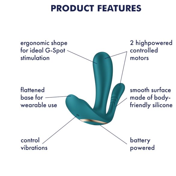Satisfyer Top Secret+ - Nosivi vibrator sa 3 grane (zeleno)