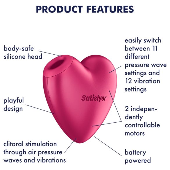 Satisfyer Cutie Heart - vazdušni stimulator klitorisa (roze)