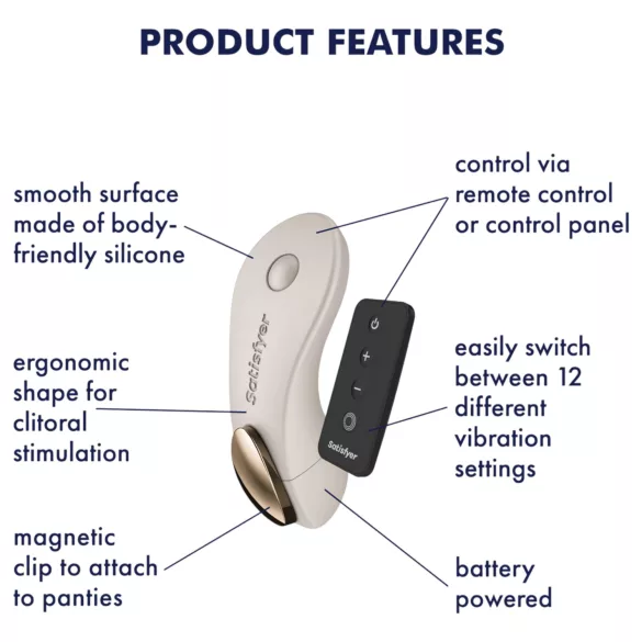 Satisfyer Little Secret - vibrirajuće gaćice (bela)
