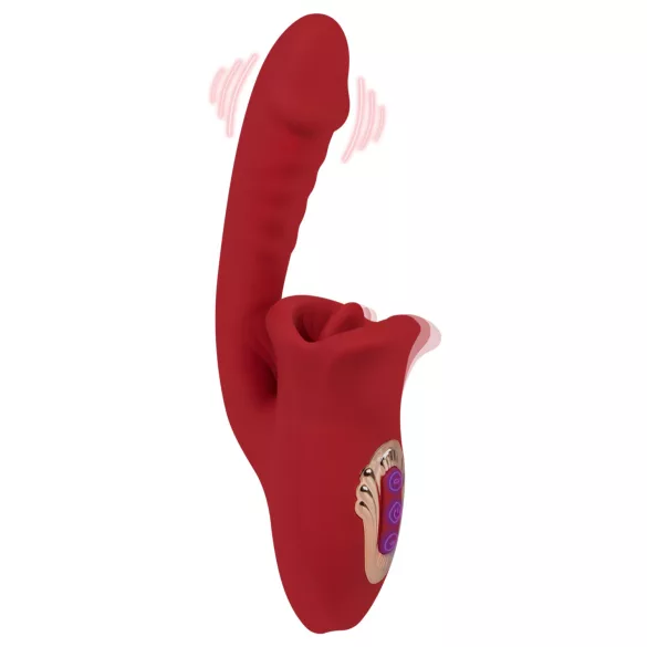 EIS Passion Lips - G-tačka vibrator sa funkcijom lizanja (crvena)