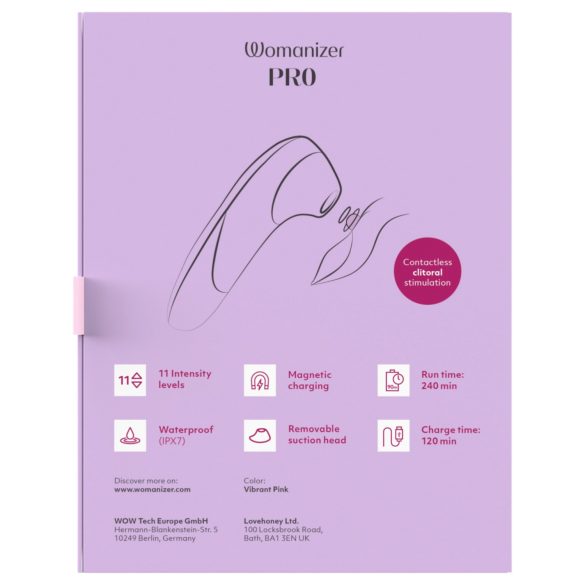 Womanizer Pro - vazdušni stimulator klitorisa (pink)