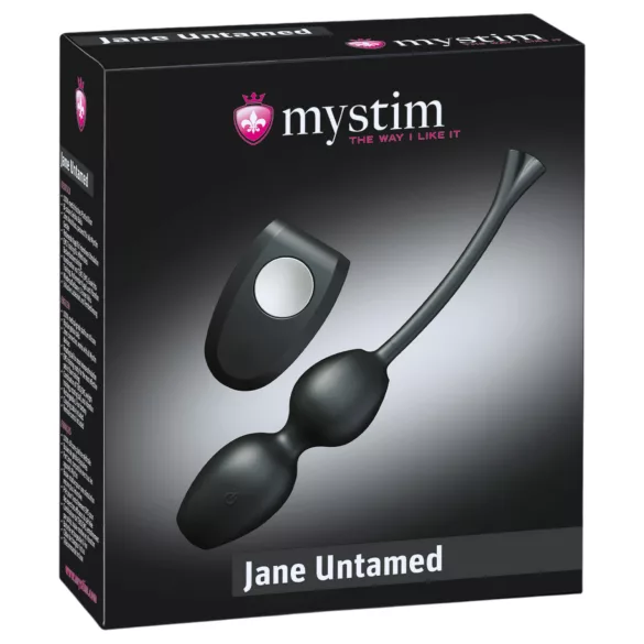 mystim Jane Untamed - duo vibrirajućih gejša kuglica (crne)