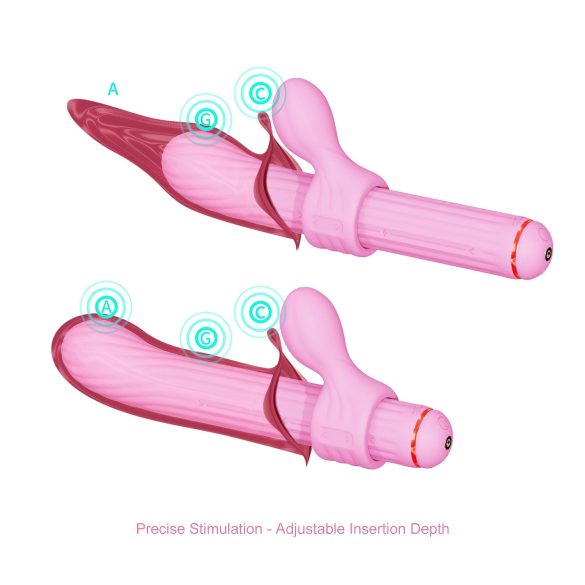 Magic Stick vibrator sa zamenljivim nastavcima (pink)