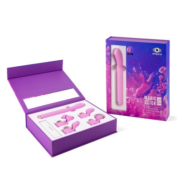 Magic Stick vibrator sa zamenljivim nastavcima (pink)