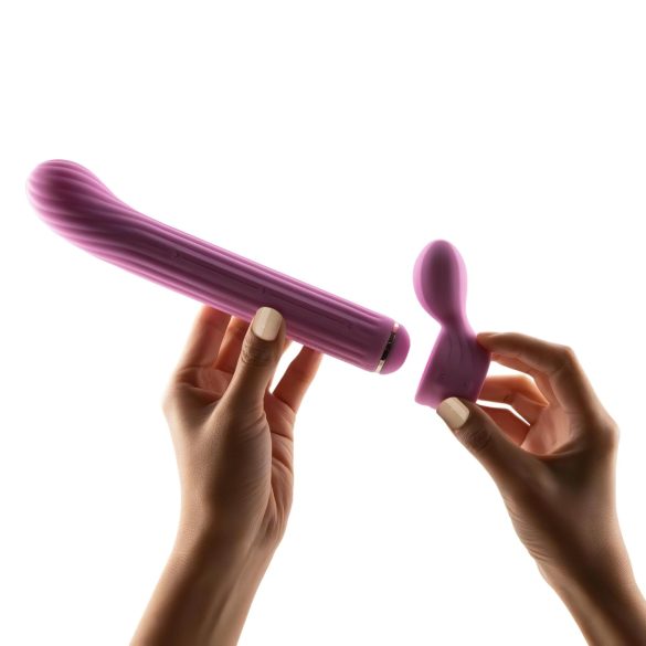 Magic Stick vibrator sa zamenljivim nastavcima (pink)