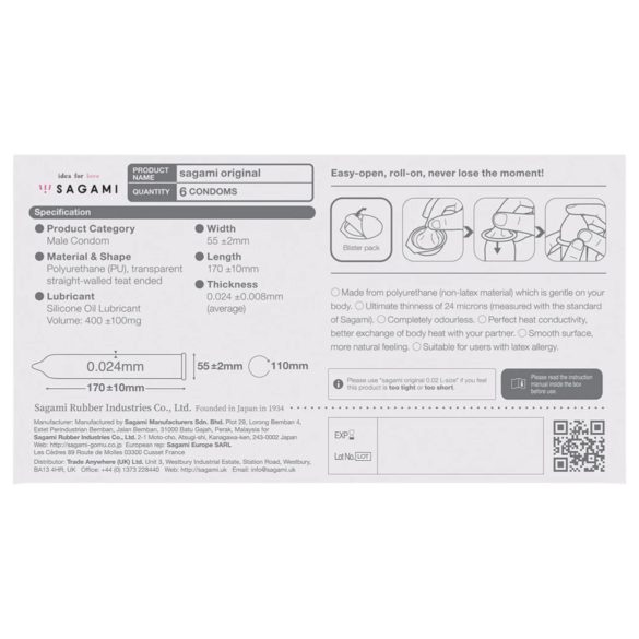 Sagami Original 0.02 - kondom - 55mm (6 komada)