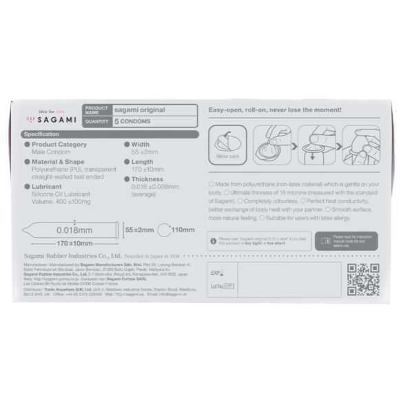 Sagami Original 0.01 - prezervativ - 55mm (5 kom)