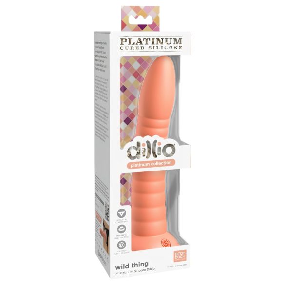 Dillio Wild Thing - žlebasti dildo (19cm) - narandžasti