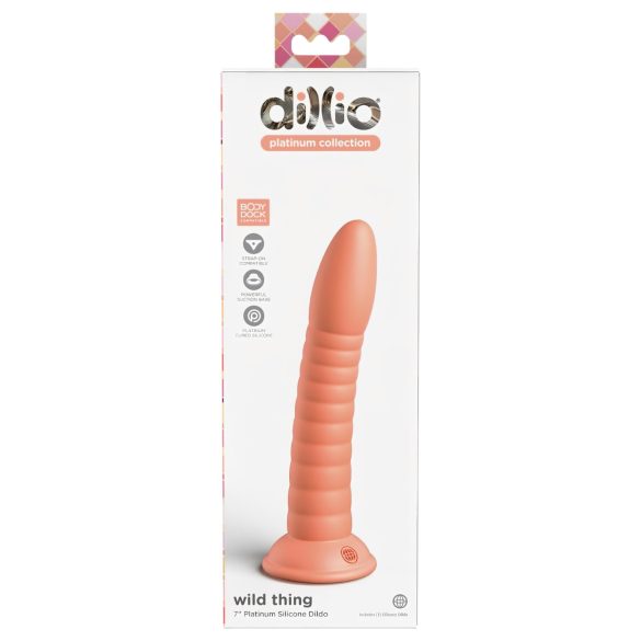 Dillio Wild Thing - žlebasti dildo (19cm) - narandžasti
