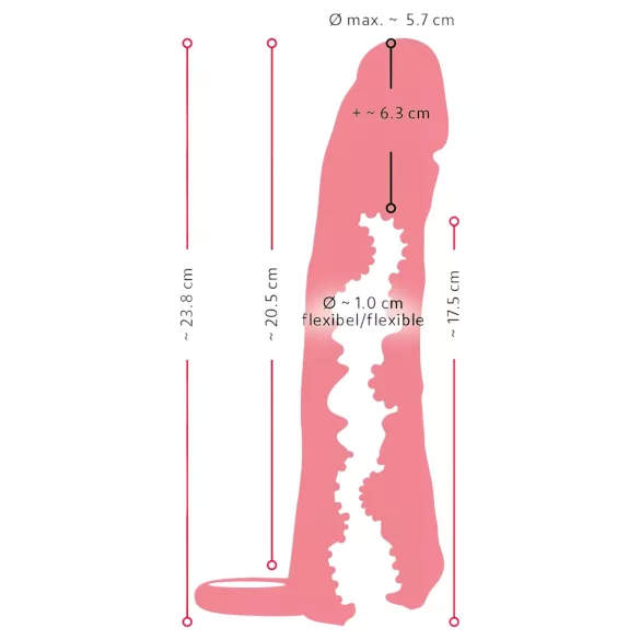 Nature Skin - 2u1 vagina i penis rukav - 23cm (prirodna)