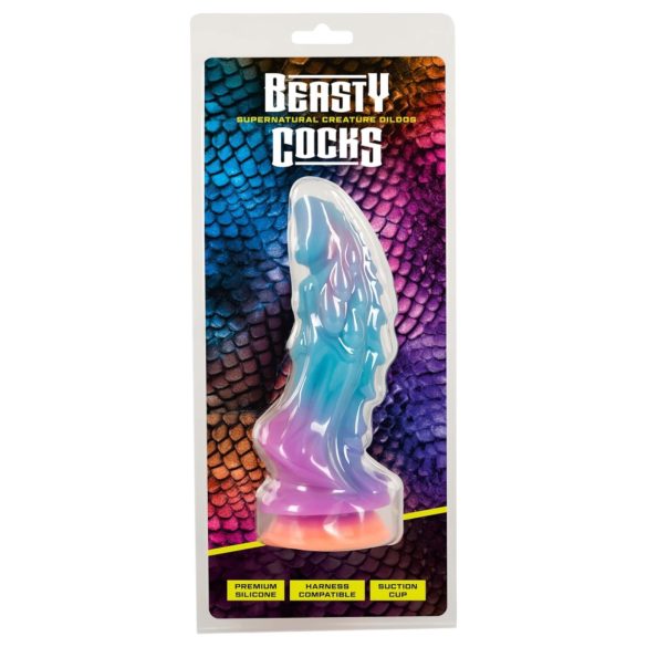 Beasty Cocks - vanzemaljski silikonski dildo (plavo-narandžasti)
