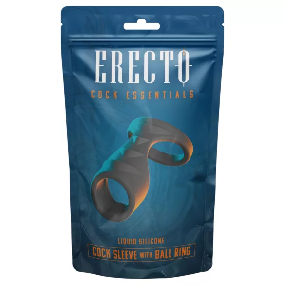 Erecto - 2u1 prsten za penis (crna)