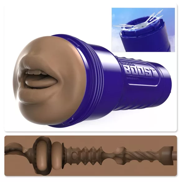 Fleshlight Boost Blow - realistični usta masturbator (smeđa)