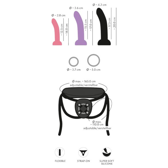 You2Toys - Set crnih dilda za nošenje