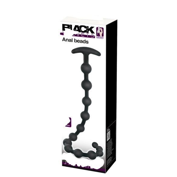 Black Velvet - analni dildo sa perlama (crni)