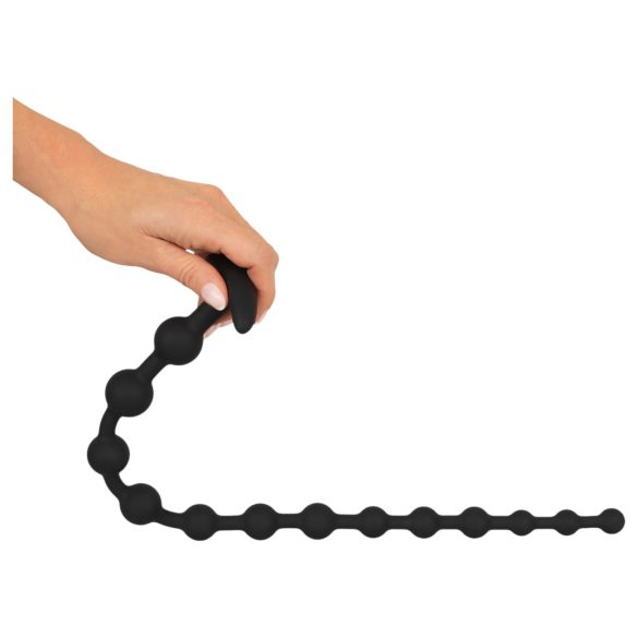 Black Velvet - analni dildo sa perlama (crni)