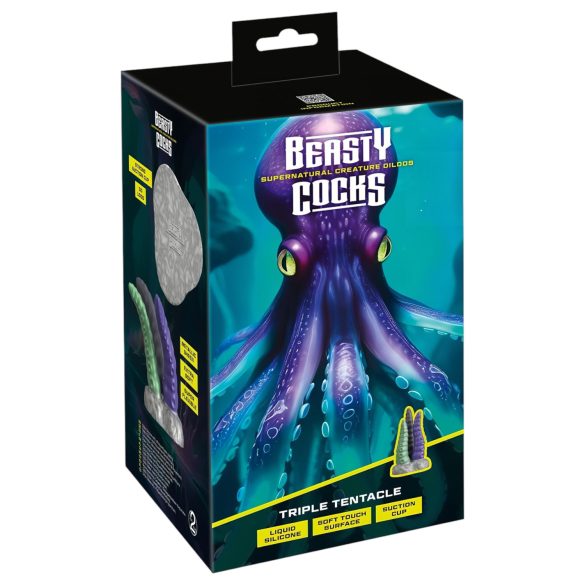 Beasty Cocks Trostruka Pipak - trostruki dildo sa pipcima