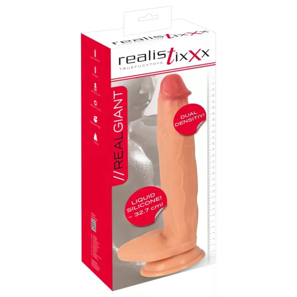 Realistixxx Real Giant - ekstra veliki dildo sa testisima (prirodno)