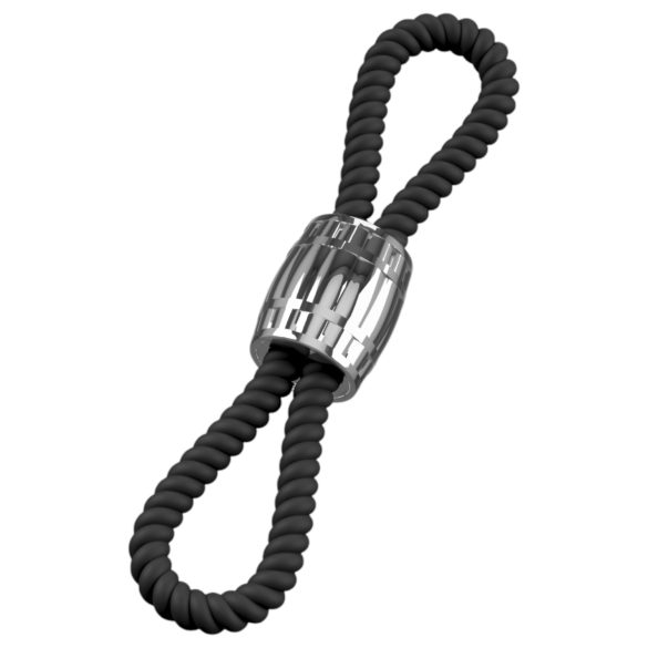 Rebel Heavy Rope - podesivi prsten za penis i testise (crna)
