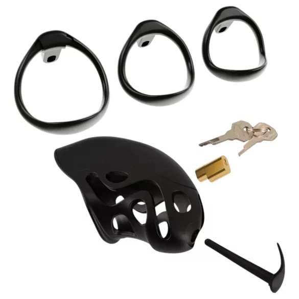 You2Toys - kavez za penis s plugom (crna)