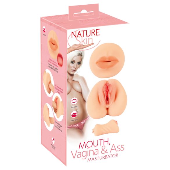 Nature Skin - masturbator za vaginu i usta (prirodno)