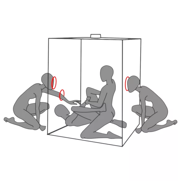 Secretdome - BDSM seks kabina s otvorima (crna)