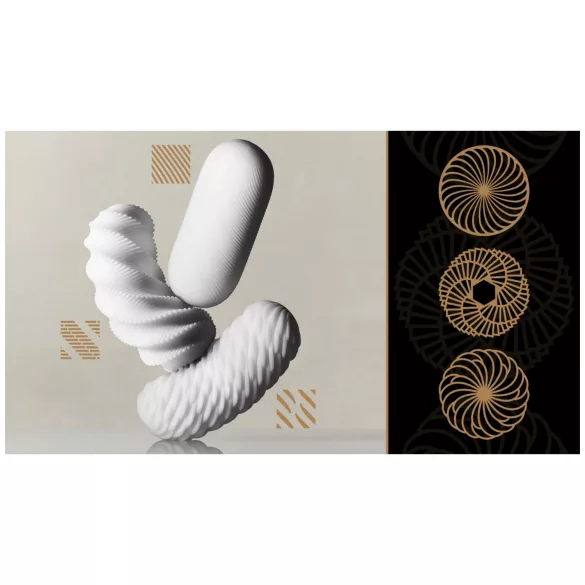 TENGA 3Dx Spiral - masturbator sa spiralnim reljefom (beli)