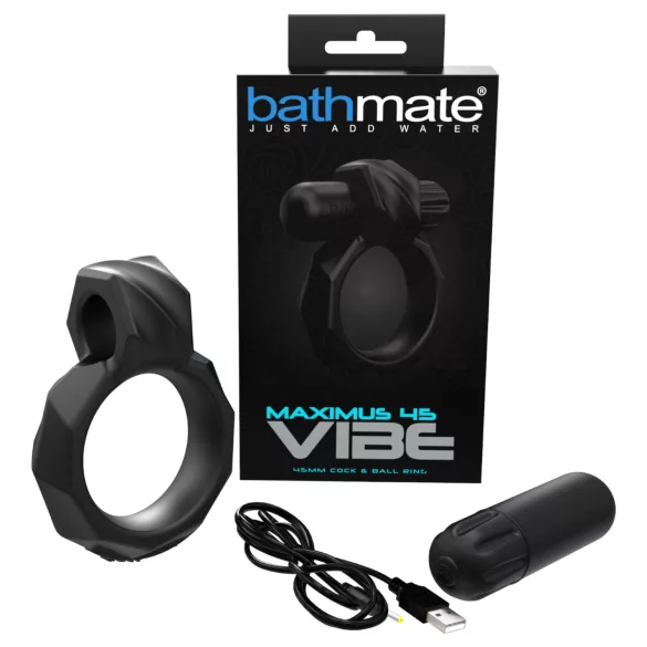 Bathmate Maximus Vibe 45 - punjiva vibrirajuća erekciona penis prsten (crna)