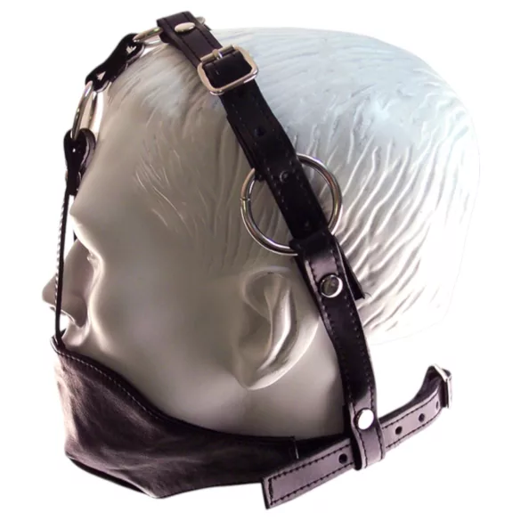 Rouge - prava kožna maska i gag (crna)