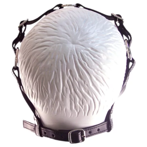 Rouge - prava kožna maska i gag (crna)