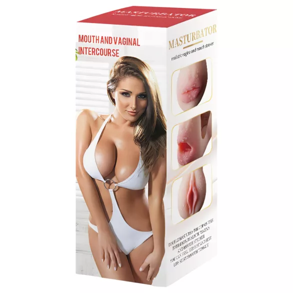 Lonely 2in1 - veštačka vagina i veštačka usta masturbator (natur)