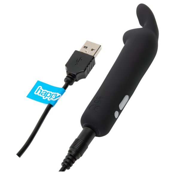 Happyrabbit Bullet - punjivi zeka vibrator (crni)