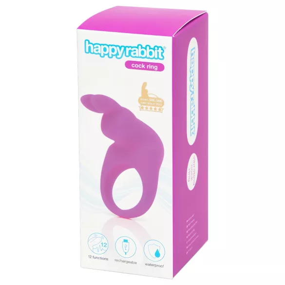 Happyrabbit Cock - vibracioni prsten za penis sa punjenjem (ljubičasti)