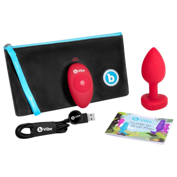 b-vibe heart - crveni analni vibrator sa daljinskim i punjenjem