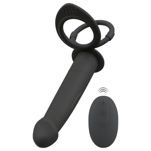 Crni Velvet Dvojni F - kači se analni vibrator (crni)