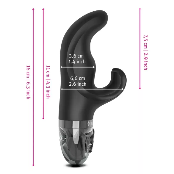 mystim Hop Hop Bob E-Stim - punjivi elektro vibrator (crni)