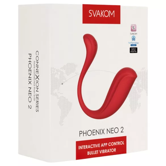 Svakom Phoenix Neo 2 - pametno vibrirajuće jaje (crveno)