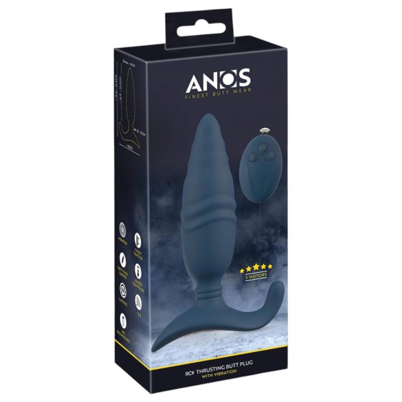 ANOS - bežični analni vibrator sa potiskom (plavi)