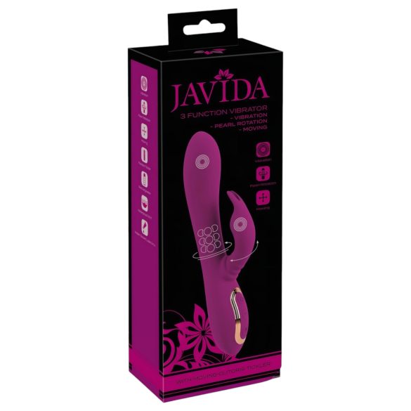 Javida - 3u1 perlasto-rotirajući vibrator (ljubičasti)