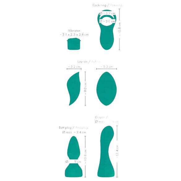 Couples Choice - 4u1 daljinski vibrator (tirkizni)