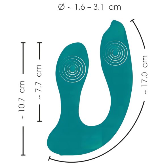 Bez ruku za parove - postavljanje vibrator (tirkiz)