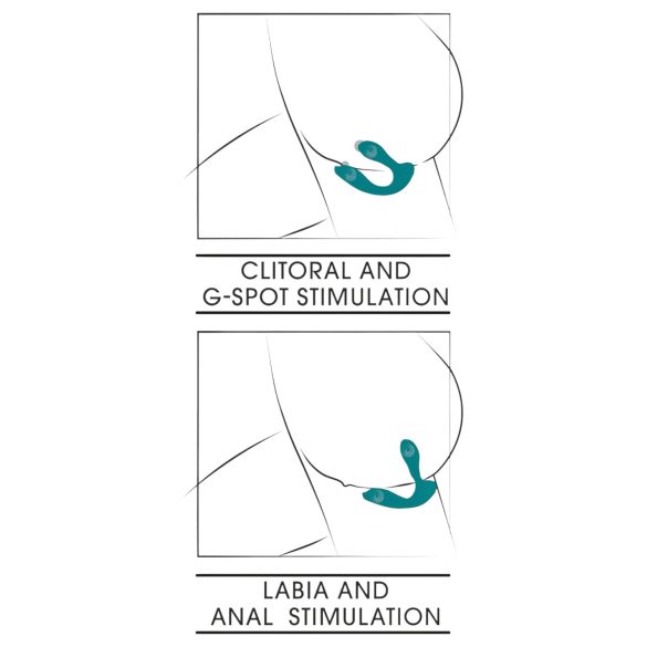 Bez ruku za parove - postavljanje vibrator (tirkiz)