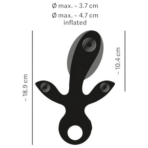 Eternal - napumpani trostruki vibrator (crni)