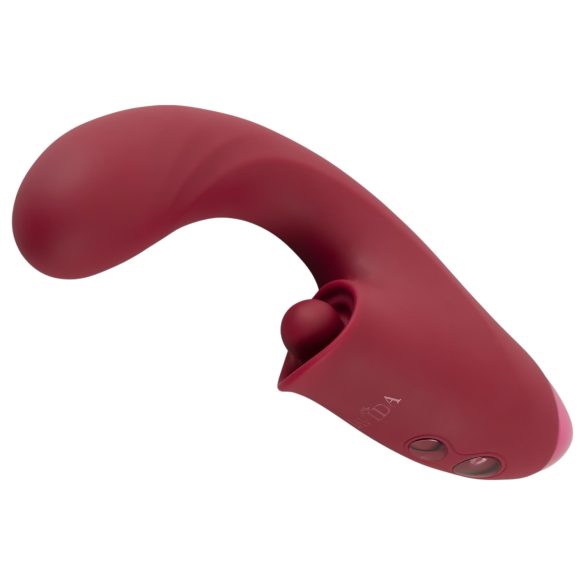 Javida - 3u1 vibrator s jezikom (crveni)