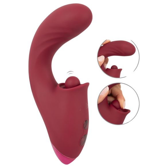 Javida - 3u1 vibrator s jezikom (crveni)