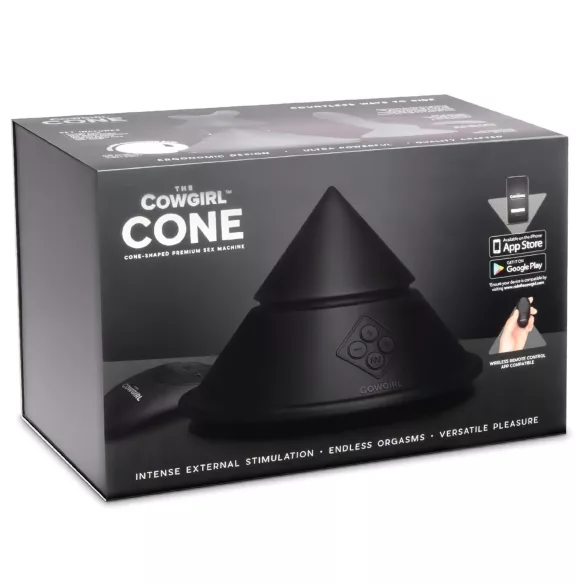 The Cowgirl Cone - premijumska seks mašina upravljana aplikacijom - sa 2 zamenljiva nastavka, 20 režima vibracije (crna)